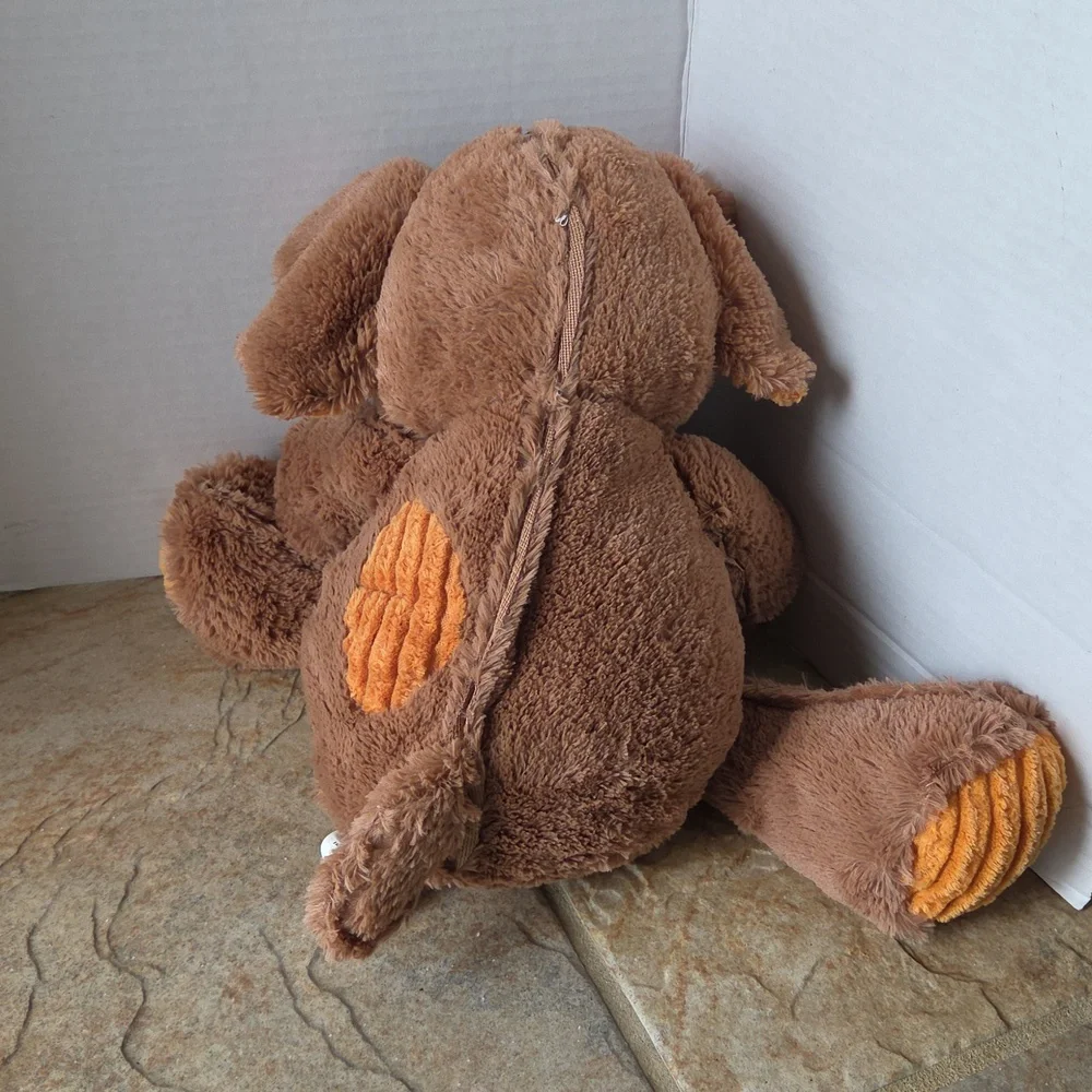 Pier 1 Brown and Orange Stuffed Elephant